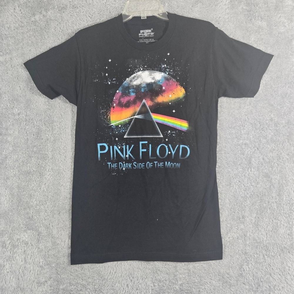 Pink Floyd Dark Side of The Moon Graphic T-Shirt Black Mens Small Band Tee